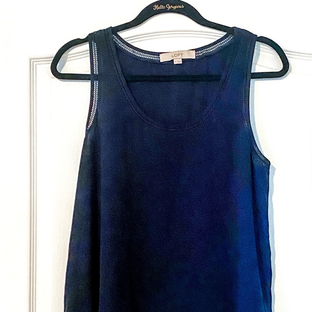 Loft Navy Blue Sleeveless top-size Med